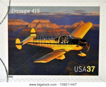 A stamp printed in USA dedicated to advances in aviation shows Engineering and Research Corporation