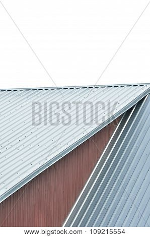 Industrial Building Roof Sheets, Grey Steel Rooftop Pattern, Isolated Rifled Roofing Panels, Large