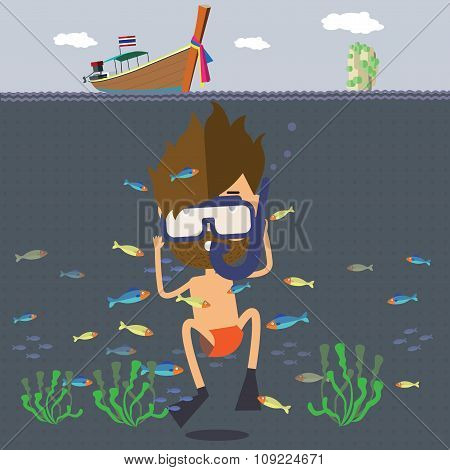 the tourist travel to Thailand sea