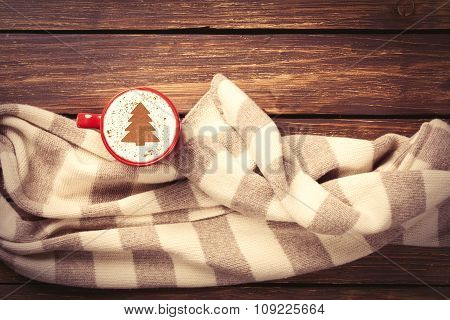 Cappuccino With Christmas Tree Shape