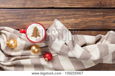 Cappuccino With Christmas Tree Shape