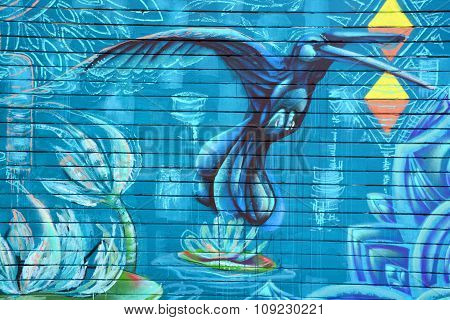 Mural hummingbird