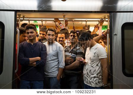 Crowded Subway In The Rush Hour