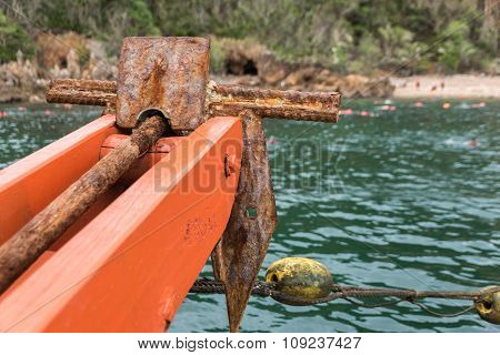 .old Rusty Folding Grapnel Anchor