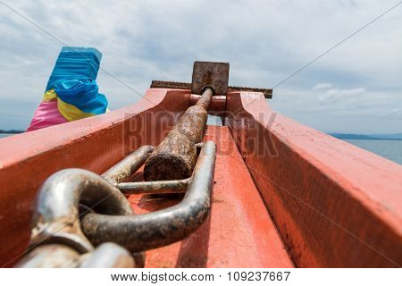 Old Rusty Folding Grapnel Anchor ,selective Focus Point