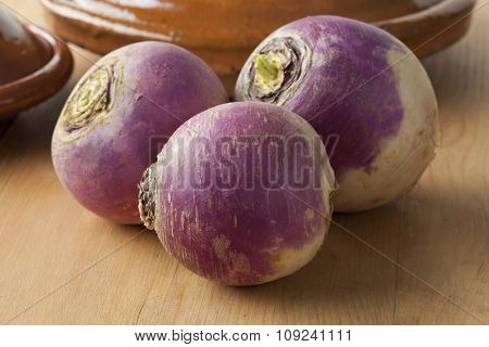 Fresh raw white turnips