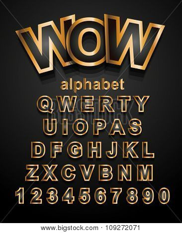 Christmas Golden Alphapet Font to use for children's parties invitations, school event posters, funny games descriptions, litttle boys brochure and so on!
