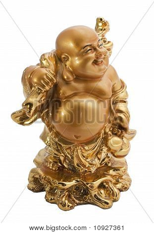 Budda antigo símbolo isolado no fundo branco