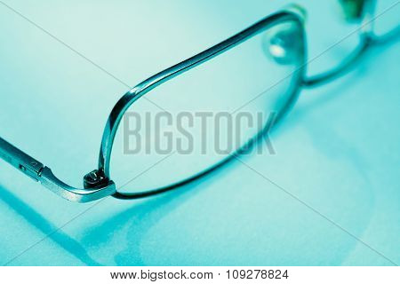 Eyeglasses detail. Clear vision concept