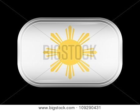 Philippines Variant Flag. Rectangular Shape With Rounded Corners