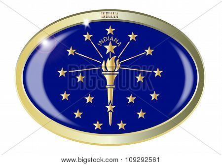 Indiana State Flag Oval Button