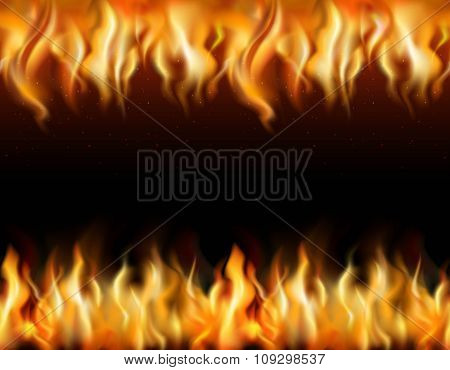 Fire Tileable Borders Set