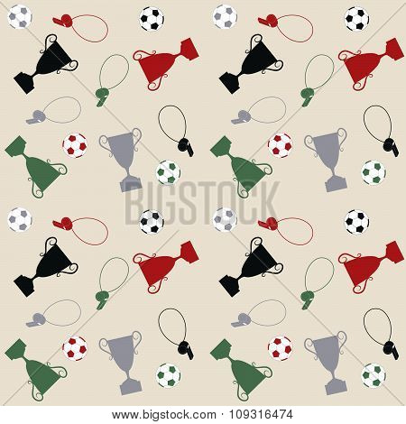 Seamless pattern with balls and cups
