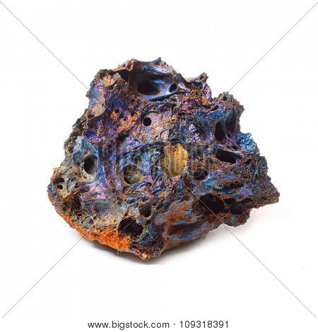 Volcanic lava with high content of different metals from Piton de la Fournaise on Reunion Island.