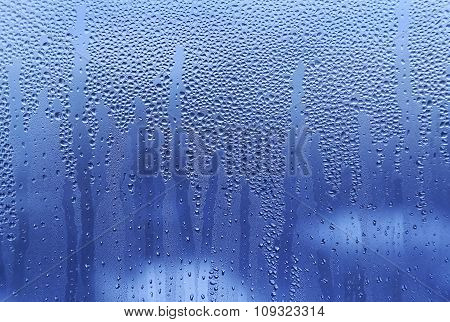 Water Drops On Glass