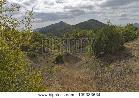 Shallow Gullies In The Crimean Mountains.