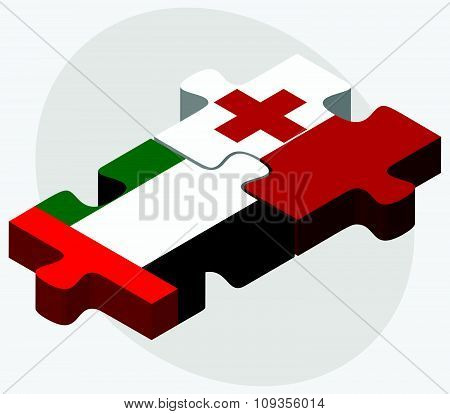 United Arab Emirates And Tonga Flags