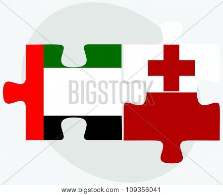 United Arab Emirates And Tonga Flags