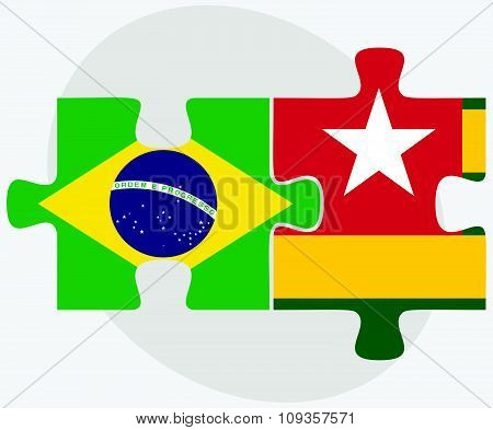Brazil And Togo Flags