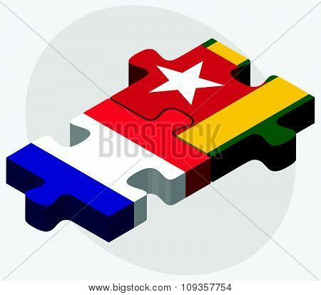 France And Togo Flags