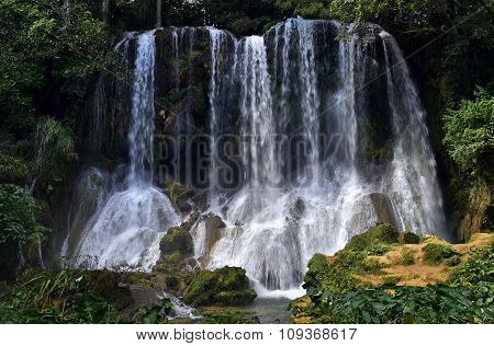 El Nicho Waterfall In Scambray Mountains. Cienfuegos Province, Cuba.