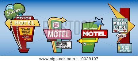 Sinais de Motel vintage