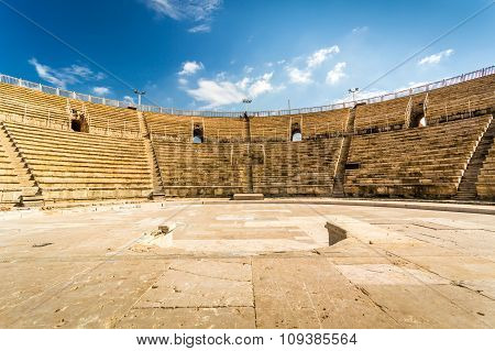 Amphitheater In Cesarea National Park, Israel