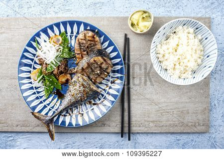 Sliced Barbecue Bonito with Vegetable