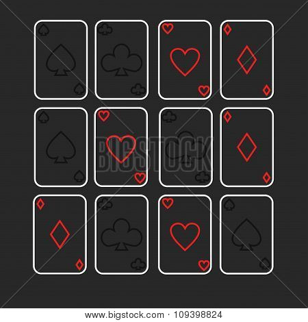 casino cards light signboard