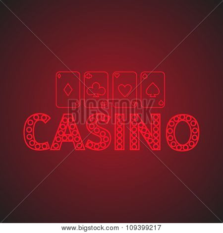 casino cards light signboard