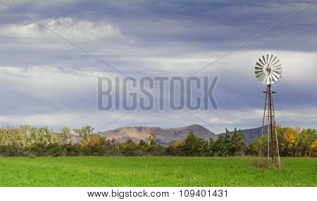 Wind Pump On A Farm