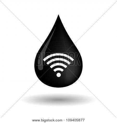 Vector Oil Drop Icon With A Radio Signal Sign