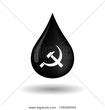 Vector Oil Drop Icon With  The Communist Symbol