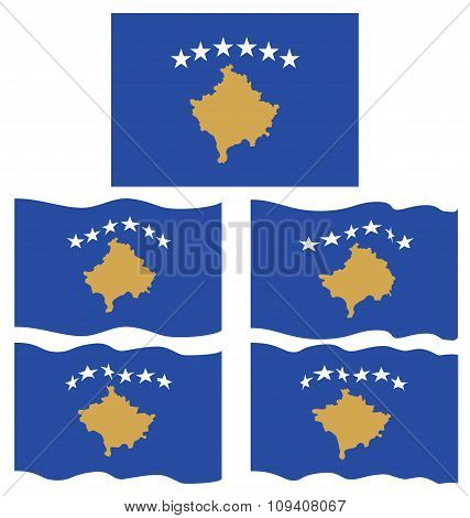 Flat And Waving Flag Of Kosovo