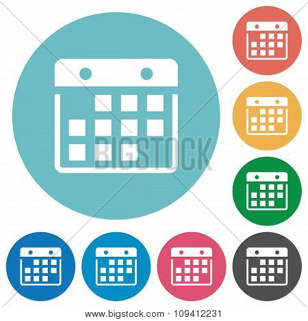 Flat Hanging Calendar Icons