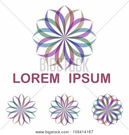 Colorful round symbol design set