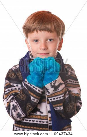 Portrait Of The Boy In Warm Clothing.