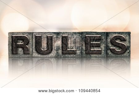 Rules Concept Vintage Letterpress Type