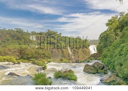 Aerial View Of Iguazu Waterfalls