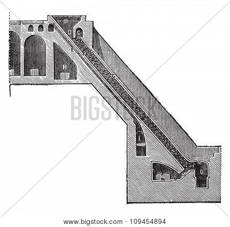 Grand agnel gold, vintage engraved illustration. Industrial encyclopedia E.-O. Lami - 1875.
