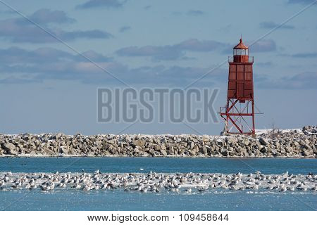 Harbor Light In Winter