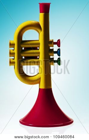 plastic toy trumpet w/clipping path