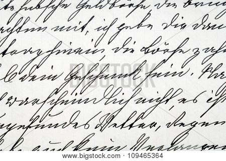 closeup of a vintage letter - handwriting