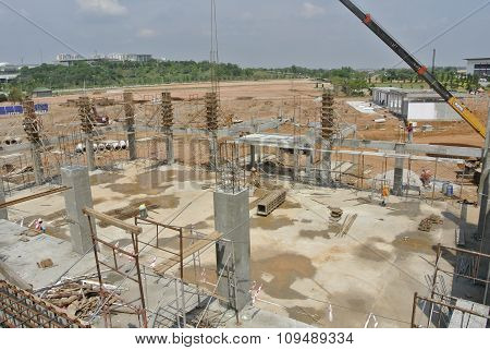 Construction site in progress in Malaysia