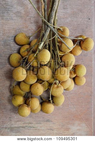 Longan Thai fruit on the wood