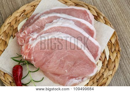 Raw Porl Steak