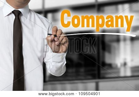 Company Is Written By Businessman Background Concept