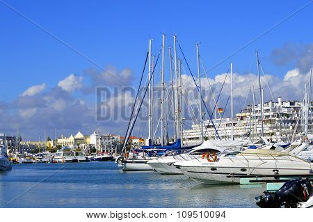 Luxury yachts in Vilamoura Marina