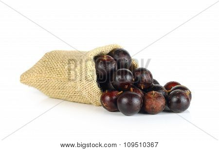 Flacourtia Fruit In Ack On White Background