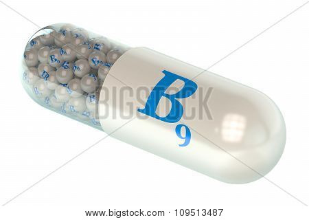 Vitamin Capsule B9 Folic Acid Element